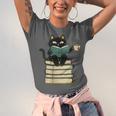 Cat Reading Book Unisex Jersey T-Shirt