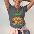 Cute Cats Reading Books Christmas Tree Unisex Jersey T-Shirt