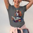 Cute Dog Basset Hound Reading Book Unisex Jersey T-Shirt Cute Dog Basset Hound Reading Book Unisex Jersey T-Shirt
