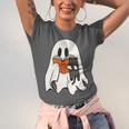 Cute Ghost Cat Reading Book Spooky Season Halloween Costume Unisex Jersey T-Shirt Cute Ghost Cat Reading Book Spooky Season Halloween Costume Unisex Jersey T-Shirt