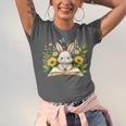 Cute Rabbit And Book Women Girls Reading Book Rabbit Lover Unisex Jersey T-Shirt Cute Rabbit And Book Women Girls Reading Book Rabbit Lover Unisex Jersey T-Shirt
