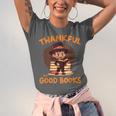 Cute Thanksgiving Teacher Librarian Thankful Reading Books Unisex Jersey T-Shirt