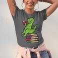 Dino Reading Read Reading Librarian Book Men Boys Kids Unisex Jersey T-Shirt