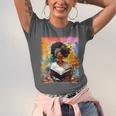 Educated Afro Girl Reading Book Lover History Month Unisex Jersey T-Shirt