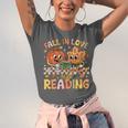 Fall In Love With Reading Autumn Pumpkin Teacher Book Lover Unisex Jersey T-Shirt Fall In Love With Reading Autumn Pumpkin Teacher Book Lover Unisex Jersey T-Shirt