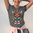 Highland Cow Book Floral Bookworm Unisex Jersey T-Shirt