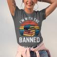 I'm With The Banned Stack Of Books Vintage Sunset Retro Unisex Jersey T-Shirt