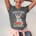 Just A Girl That Loves Cats And Books Cute Cat & Bookwork Unisex Jersey T-Shirt