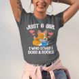 Just A Girl Who Loves Dogs And Books Reading Dog Puppy Lover Unisex Jersey T-Shirt