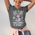 Just a Girl Who Loves Unicorns And Books Unisex Jersey T-Shirt