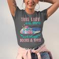 THIS LADY Will Never Own Enough BOOKS & YARN Unisex Jersey T-Shirt