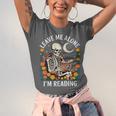 Leave Me Alone Skeleton Reading Book Floral Moon Librarian Unisex Jersey T-Shirt Leave Me Alone Skeleton Reading Book Floral Moon Librarian Unisex Jersey T-Shirt