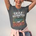 Pet Lover Joke Easily Distracted By Dogs And Books Men Unisex Jersey T-Shirt