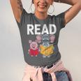 Pig Elephant Reading Cute Book Lover Bookworm Boys Girls Kid Unisex Jersey T-Shirt