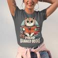 I Read Banned Books Shirt Cat Lover Bookworm Reader Men Women Kids Unisex Jersey T-Shirt