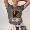 Reading Dragon Easily Distracted By Dragons And Books Unisex Jersey T-Shirt Reading Dragon Easily Distracted By Dragons And Books Unisex Jersey T-Shirt