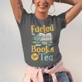 Reading Hobby Bookshelves Library Fueled By Books And Tea Unisex Jersey T-Shirt Reading Hobby Bookshelves Library Fueled By Books And Tea Unisex Jersey T-Shirt