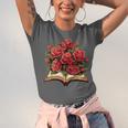 Red Roses Flowers Book Floral Unisex Jersey T-Shirt Red Roses Flowers Book Floral Unisex Jersey T-Shirt