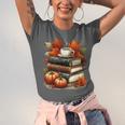 Vintage Autumn Books Coffee Pumpkin Fall Reading Unisex Jersey T-Shirt Vintage Autumn Books Coffee Pumpkin Fall Reading Unisex Jersey T-Shirt