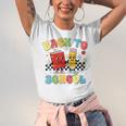 Back To School Checkered Book Pencil Groovy Teacher Student Unisex Jersey T-Shirt