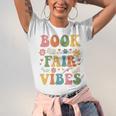 Book Fair Vibes Groovy Retro School Reading Nostalgic Unisex Jersey T-Shirt Book Fair Vibes Groovy Retro School Reading Nostalgic Unisex Jersey T-Shirt