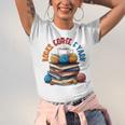 “Books Coffee & Yarn Enthusiast Cozy Reader Unisex Jersey T-Shirt “Books Coffee & Yarn Enthusiast Cozy Reader Unisex Jersey T-Shirt