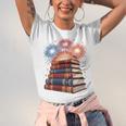 Books Fireworks 4th Of July Bookworm Patriotic Reader Unisex Jersey T-Shirt