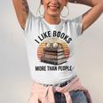 I Like Books More Than People Glasses Unisex Jersey T-Shirt