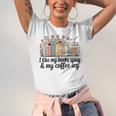 I Like My Books Spicy & My Coffee Icy Lover Bookworm Premium Unisex Jersey T-Shirt