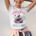 Born To Read Forced To Work Reading Skeleton Bookish Book Unisex Jersey T-Shirt