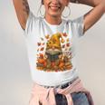 Cute Autumn Gnome Reading Pumpkin Book Lover Unisex Jersey T-Shirt