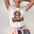 Cute Dog Beagle Reading Book Unisex Jersey T-Shirt