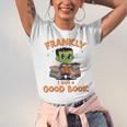 Cute Halloween Teacher Librarian Frankenstein Reading Books Unisex Jersey T-Shirt