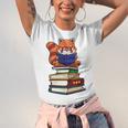 Cute Kawaii Kids Reading Books Glasses Red Panda Lover Unisex Jersey T-Shirt