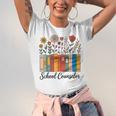 Cute Wildflower Book School Counseling Life School Counselor Unisex Jersey T-Shirt