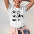 Dogs Books Naps Lovers Unisex Jersey T-Shirt Dogs Books Naps Lovers Unisex Jersey T-Shirt