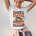 Dogs Coffee Reading Book Lover Unisex Jersey T-Shirt Dogs Coffee Reading Book Lover Unisex Jersey T-Shirt