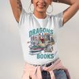 Easily Distracted By Dragons And Books Bookworm Unisex Jersey T-Shirt