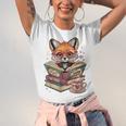 Fox Read Books Be Kind Stay Weird Reader Cute Nerd Bookworm Unisex Jersey T-Shirt