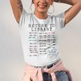 Library Card Due Date Stamp Book Lover Reading Vintage Read Unisex Jersey T-Shirt
