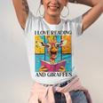 Love Reading And Giraffes Cute Giraffe Reading Book Lovers Unisex Jersey T-Shirt