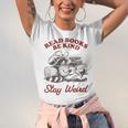 Read Books Be Kind Stay Weird Bookish Cowboy Reading Raccoon Unisex Jersey T-Shirt Read Books Be Kind Stay Weird Bookish Cowboy Reading Raccoon Unisex Jersey T-Shirt