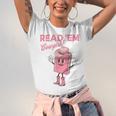 Read 'Em Western Cowgirl Retro Groovy Reading Books Unisex Jersey T-Shirt