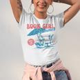 Retro Book Girl Summer Beach Vacation For Book Lover Unisex Jersey T-Shirt