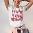 Valentine Teacher Coquette Bow Pencil Heart Book Girl Women Unisex Jersey T-Shirt