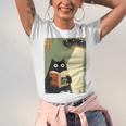 Vintage Japanese Cat Book Lovers UFO Alien Abduction Cat Dad Unisex Jersey T-Shirt Vintage Japanese Cat Book Lovers UFO Alien Abduction Cat Dad Unisex Jersey T-Shirt