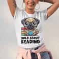 Wild About Reading Book Lover Pug Dog Unisex Jersey T-Shirt