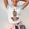Woman And Books Stack Afro Girl Book Lover Premium Tri-Blend Unisex Jersey T-Shirt