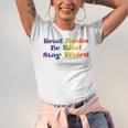 Women's Read Books Be Kind Stay Weird Book Lover Rainbow Unisex Jersey T-Shirt