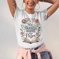 Women's She Blooms Among The Pages Women Mom Wife Floral Book Lover Unisex Jersey T-Shirt